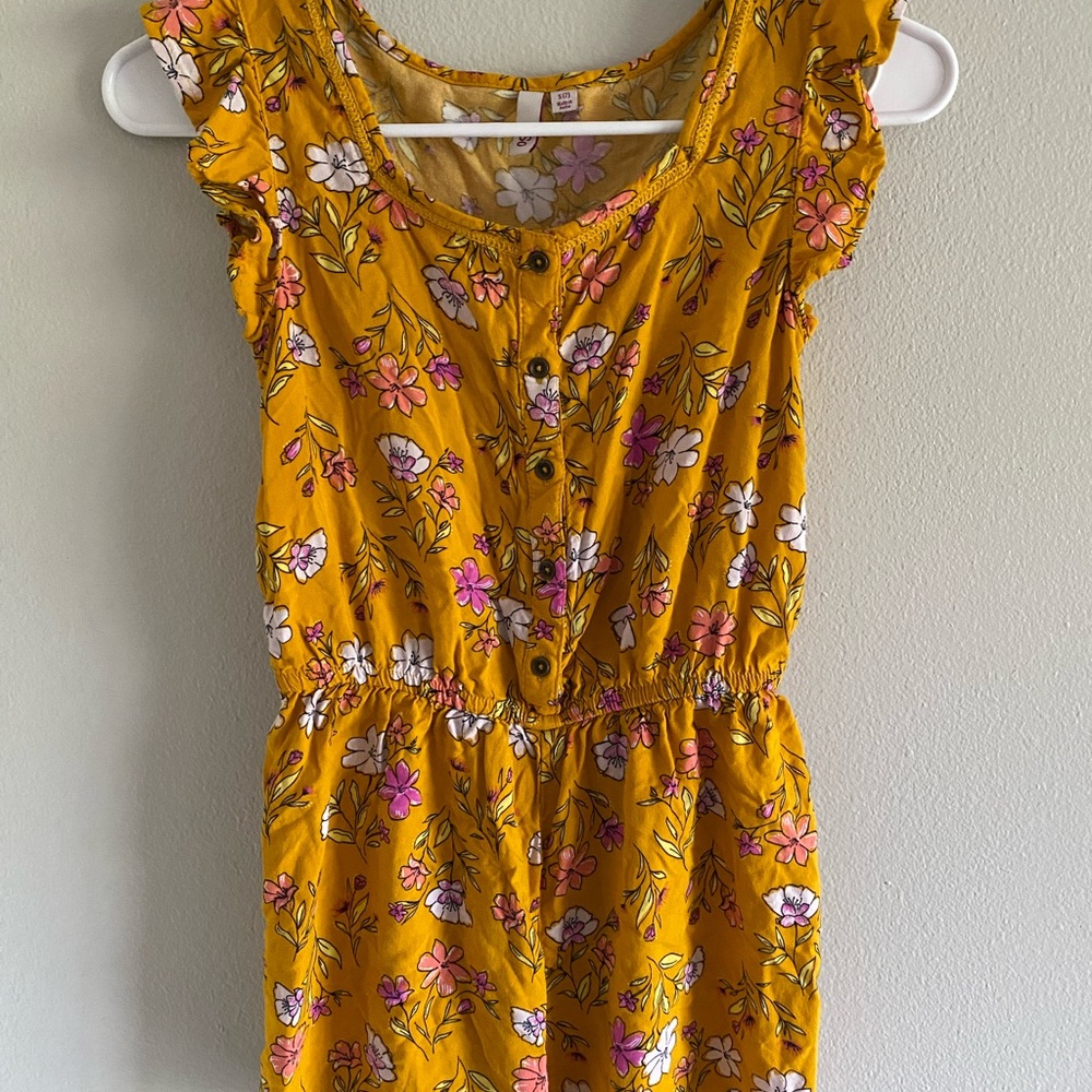 Vibrant Yellow Floral Dress